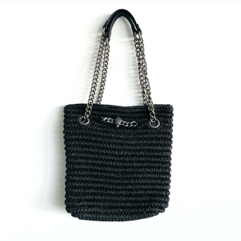 Kurt Geiger Black Chelsea Raffia Small Totw Black